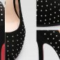 2012trendy shiny star black high heels\red sole pumps