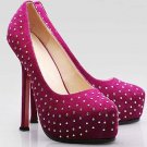 shiny star bright red pumps\red sole high heel shoes