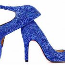 2012popular hot on sale blue diamond high heels