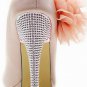 sweet pink body with diamond heel and bottom high flower  heels