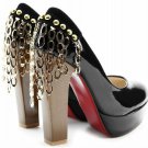 2012gracy posh knight black pumps with metal chaims \square heels