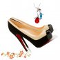 hot on sale black with white high heels \red sole heels