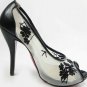 classical lady peep-toe platform high heel shoes with beautiful flowers