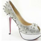 new style peep-toe women platform high heel shoes with beautiful rivets
