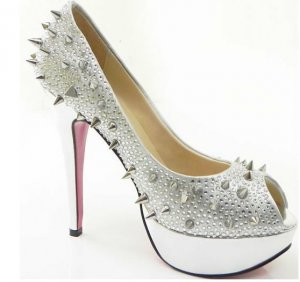 new style peep-toe women platform high heel shoes with beautiful rivets