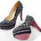 classical exotic colorful lady platform high heel shoes