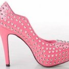 new fashion lady high heel shoes with beautiful rivets