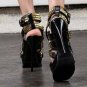 gracy casual golden diamond high heels/high platform pumps