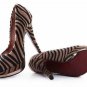 special brown further zabra line high heels