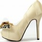 classical women peep-toe butterfly platform high heel shoes