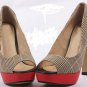 fashion classic grilled thick square heel pumps
