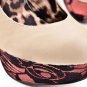 popular milky high heels/leopark lining/snake skin bottom pumps