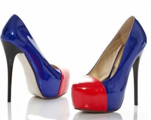 fashion sweet style red toe with blue body high heels