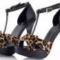 fashion leopard skinpoint durable high heels