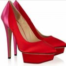 sexy red wedding high heels with white insole pumps