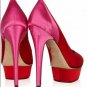 sexy red wedding high heels with white insole pumps