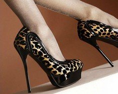 sexy women black leopard platform high heel shoes with wholesale price