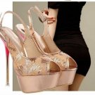 sexy golden high heels/metal heel/high platform pumps
