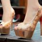 sexy golden high heels/metal heel/high platform pumps