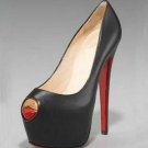 women sexy red sole black designer shoes platform heels