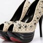 latest golden crastal high heels/silver and black diamond pumps