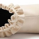 sexy milky ,pleated flower fine leather high heel shoes