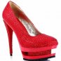 unique bright red cut-outs high heels/double bottom pumps