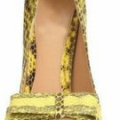 sexy yellow color snake skin high heels