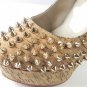 sexy rivets golden high heels/woody bottom pumps
