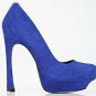 Genuine leather blue dress shoes Royal blue womens dress shoes Women high quality dress shoes