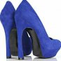 Genuine leather blue dress shoes Royal blue womens dress shoes Women high quality dress shoes