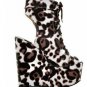 sexy brown leopard wedges lace hole high heels