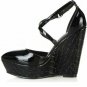 fashion black leather dress high heels/high wedge shoes