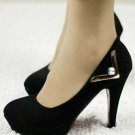 Top design platform women's shoes with metal chaims and diamond