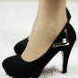 Top design platform women's shoes with metal chaims and diamond
