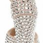 Fashion thick heels pumps shoes with shiny silver revets