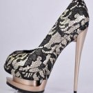 Fashion high heels for woman with sexy lace design