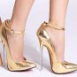 gracy posh golden dress high heel shoes/metal appearance