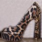 Fashion spike& leopard women shoes high heel 2012 hottest women shoes high heel