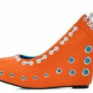 Fashion comfortable orange lace hole wedge shoes 2012