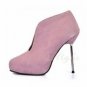 gracy claret leather high heels/red sole and metal heel