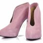 gracy claret leather high heels/red sole and metal heel