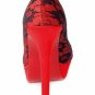 Sexy lady shoes high heel with fabric lace/lace flower