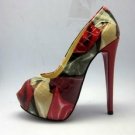 Fashion high heel shoes red sole and peep toe design