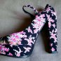 Top design classic flower&sweet country girl& cute ladies high heels