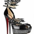 fashion roman style&cool revets/knight posh black high heels