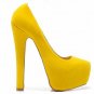 2012 bright yellow faux seude eye-catching stiletto