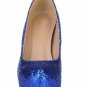 sexy party and dance blue crystal high heel shoes/red sole pumps