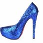 sexy party and dance blue crystal high heel shoes/red sole pumps