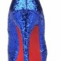 sexy party and dance blue crystal high heel shoes/red sole pumps